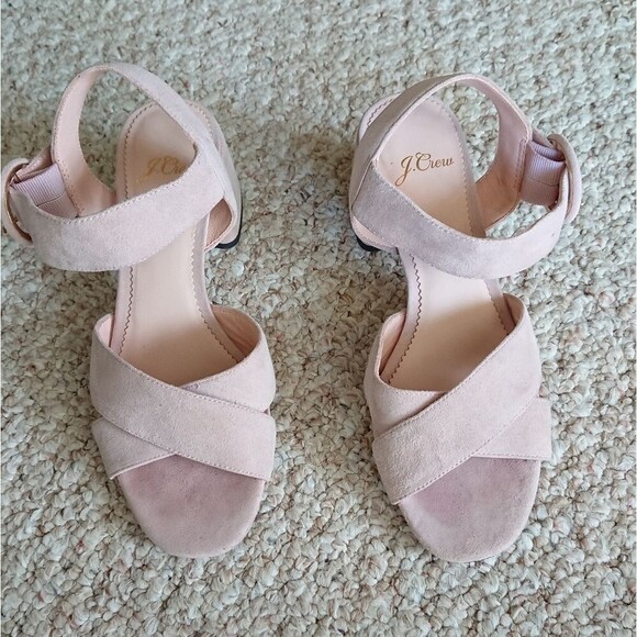 J. Crew Suede Penny Sandals in Subtle Pink size 6 - Picture 1 of 13